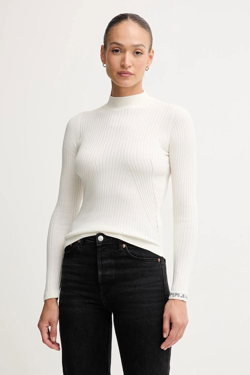 Pepe Jeans pulover culoarea bej, light, cu turtleneck, PL7000026