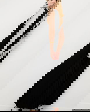 Answear.LAB rochie culoarea negru, maxi, evazati