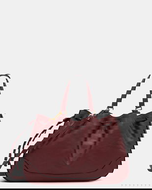 Pollini poșetă de piele culoarea bordo, PC4428PP0N QG1