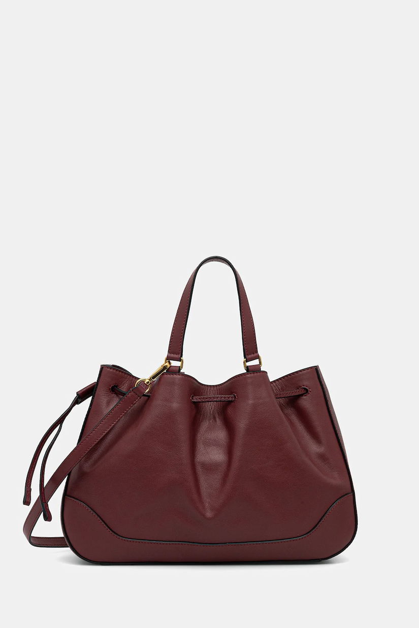 Pollini poșetă de piele culoarea bordo, PC4428PP0N QG1