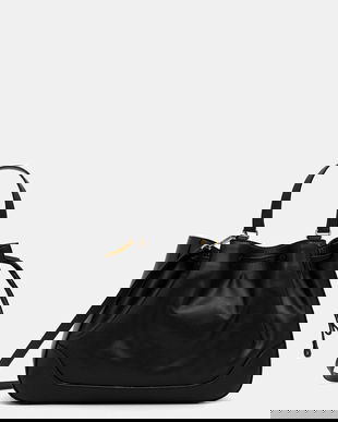 Pollini poșetă de piele culoarea negru, PC4428PP0N QG1