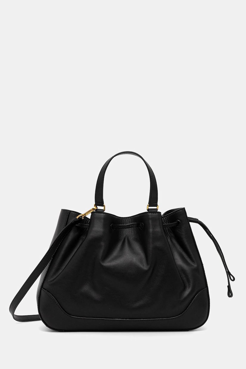 Pollini poșetă de piele culoarea negru, PC4428PP0N QG1