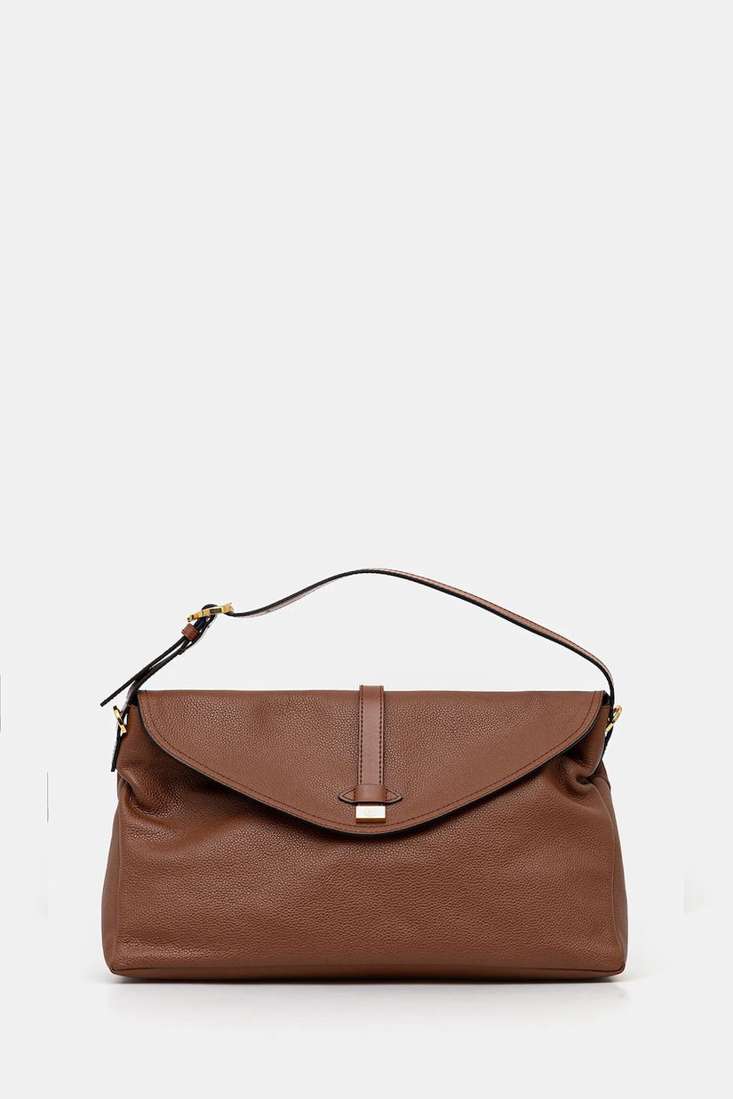 Pollini poșetă de piele culoarea maro, PC4402PP0N QA1