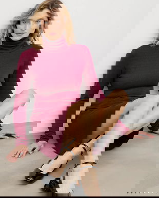 Answear.LAB rochie culoarea bordo, mini, evazati