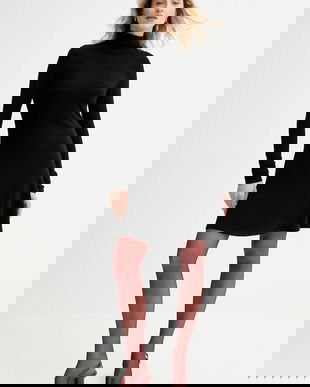 Answear.LAB rochie culoarea negru, mini, evazati