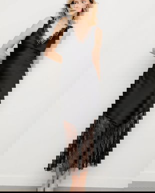 Answear.LAB rochie culoarea negru, maxi, evazati