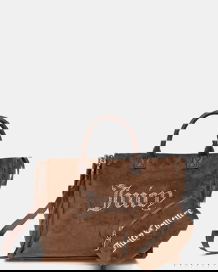 Juicy Couture poșetă Iris Velvet culoarea maro, BIJIR8944WZC