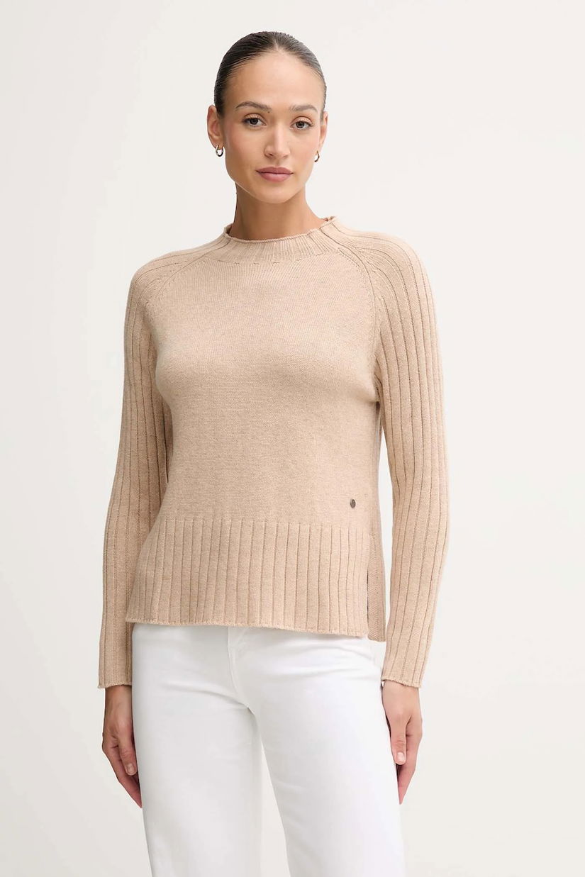 Pepe Jeans pulover din amestec de lână culoarea bej, PL7000056