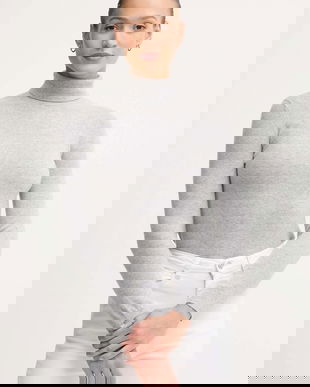 United Colors of Benetton pulover de lână culoarea gri, cu guler, 1002D2348