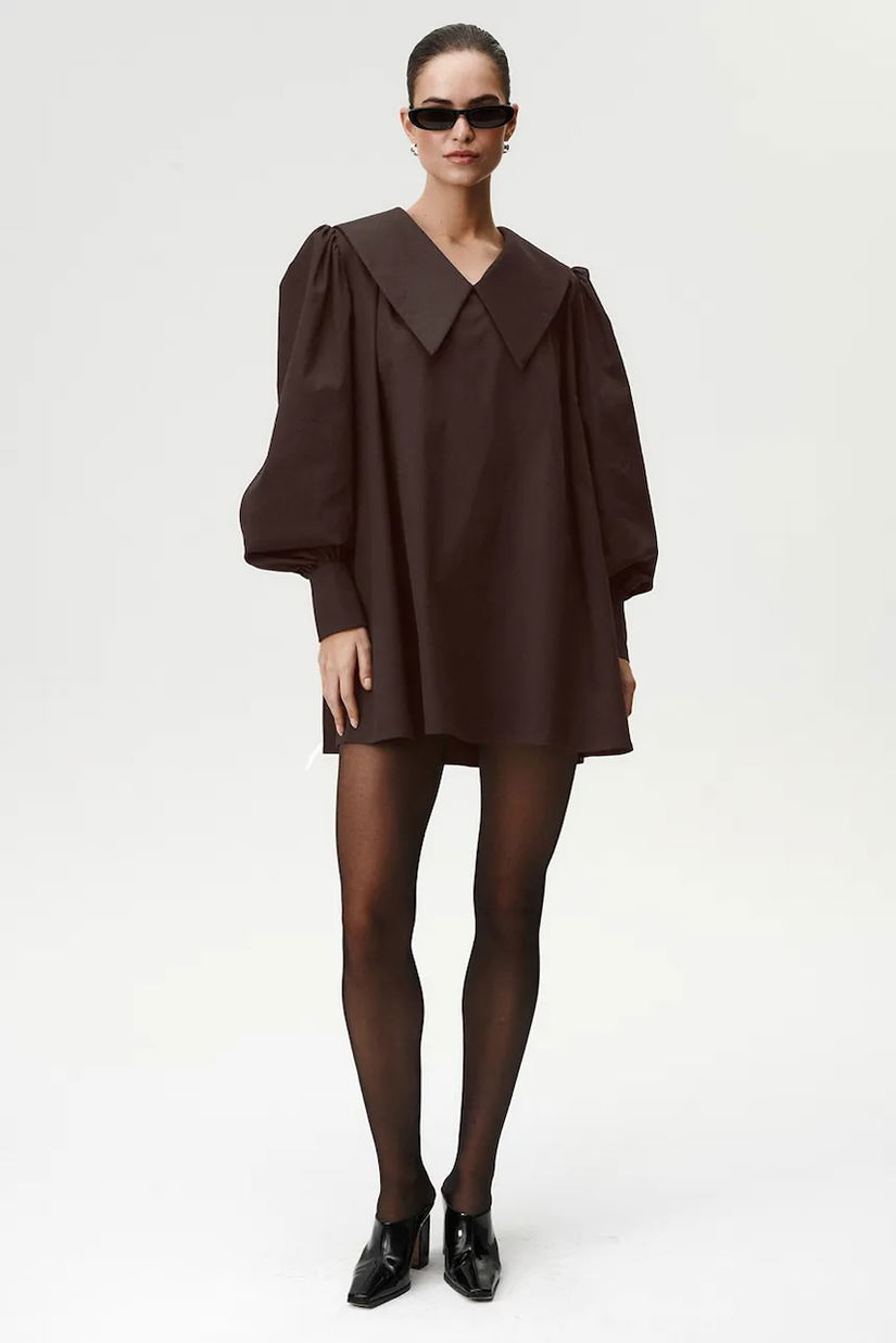 Undress Code rochie culoarea maro, mini, oversize, 1055