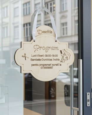 Pancarda cu orar de lucru,personalizat,blanc