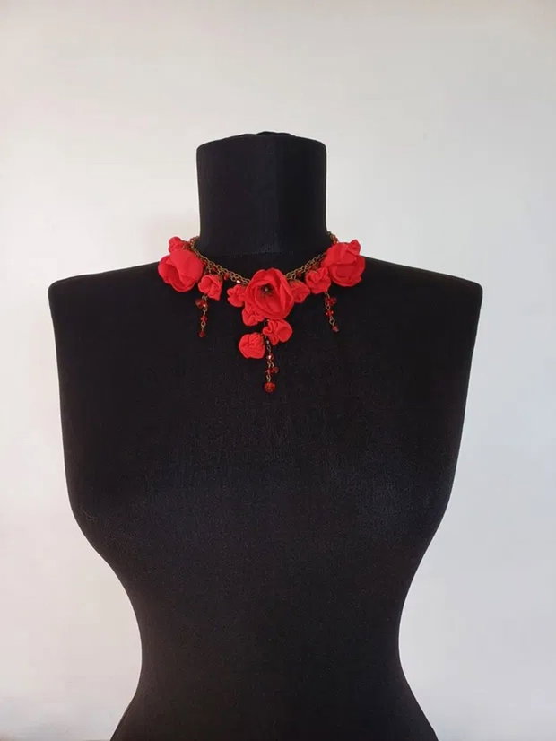 Colier floral scurt "Rosie"