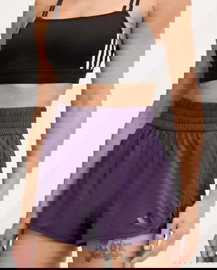 adidas Performance pantaloni scurți de antrenament Pacer culoarea violet, uni, high waist, JX7300