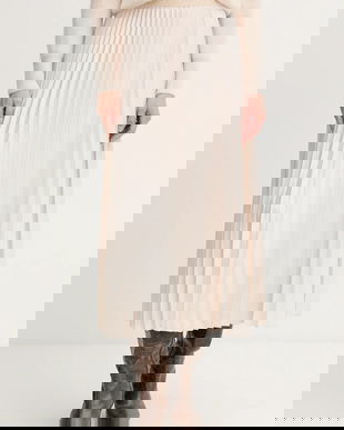 Marella fustă culoarea bej, maxi, evazati, 2523106045200