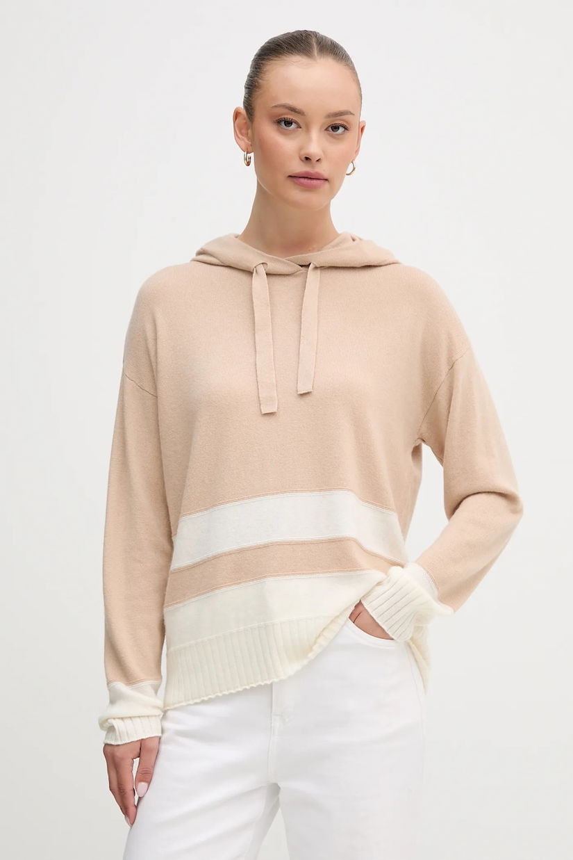 United Colors of Benetton pulover din amestec de lână culoarea bej, light, 102HE203V