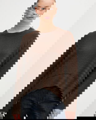 United Colors of Benetton pulover din amestec de lână culoarea maro, 1244D10BC