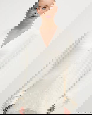 United Colors of Benetton cardigan din amestec de lână culoarea bej, 126WD604Z