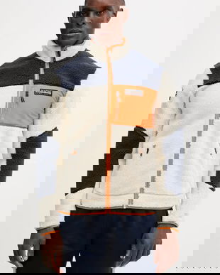 Napapijri hanorac fleece Yupik 3 culoarea bej, cu imprimeu, NP0A4GNTMM91