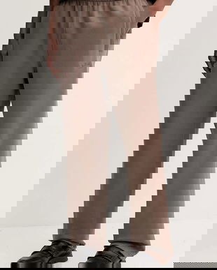 adidas Originals pantaloni de trening din bumbac Ess Wide Pt culoarea maro, uni, JW1046