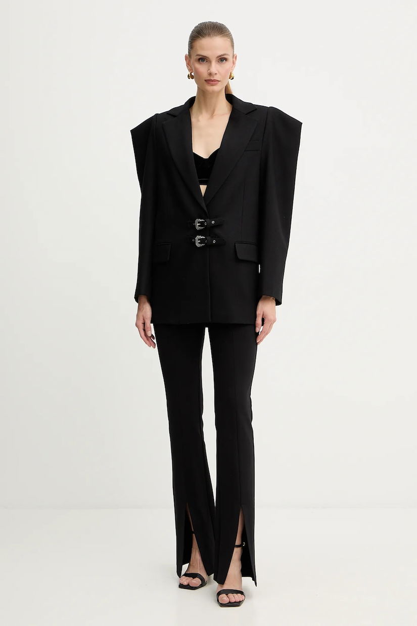 Versace Jeans Couture pantaloni culoarea negru, evazați, high waist, 79HAA103 J0092