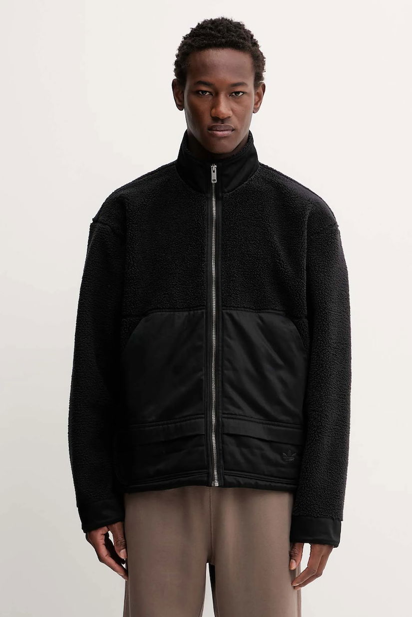 adidas Originals hanorac fleece Premium Essentials culoarea negru, uni, JY2639