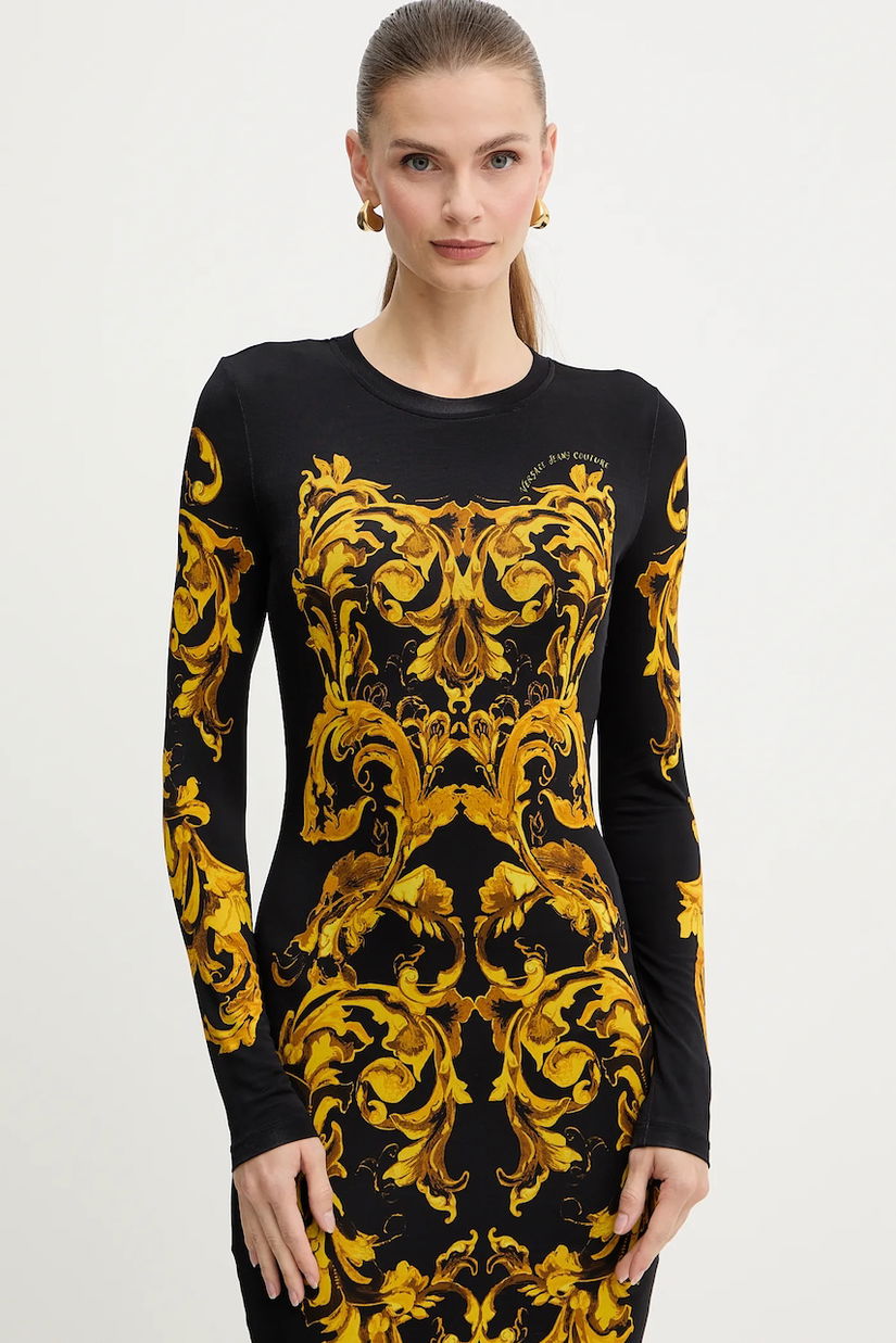 Versace Jeans Couture rochie culoarea negru, mini, mulată, 79HAO9P0 JS524