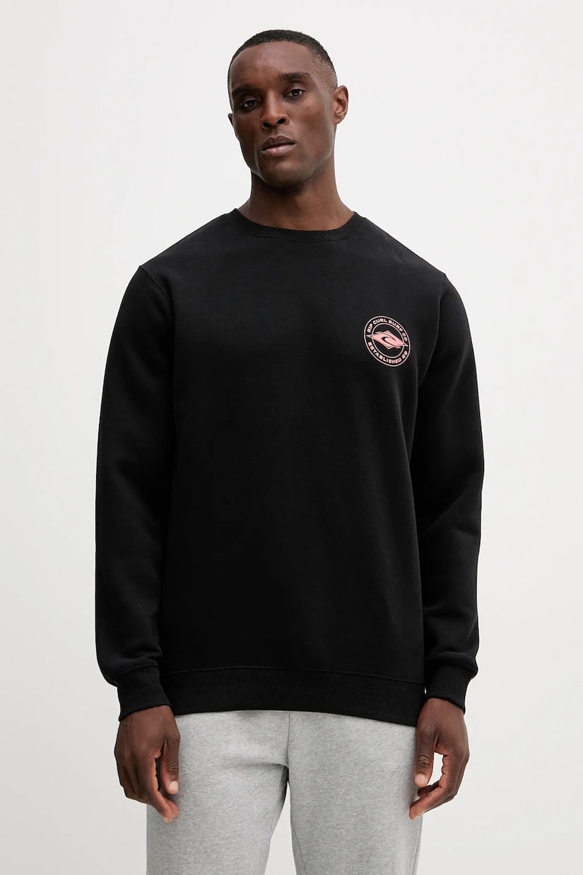 Rip Curl bluză STAPLE culoarea negru, cu imprimeu, 08WMFL