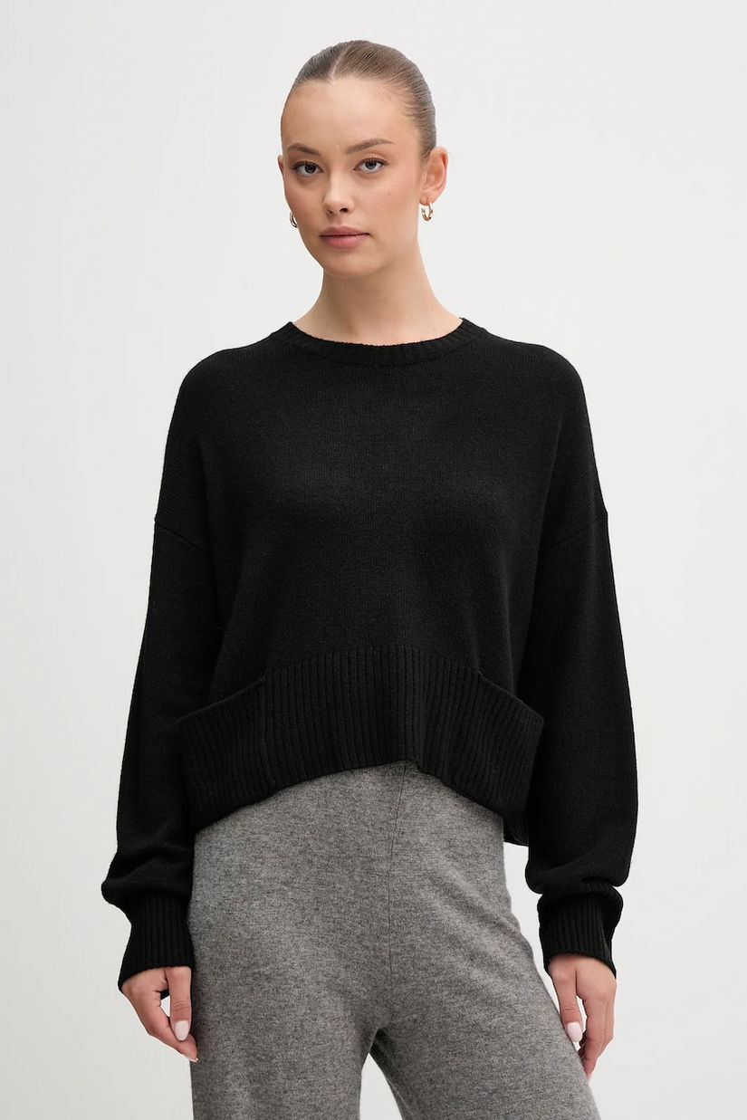 United Colors of Benetton pulover din amestec de lână culoarea negru, light, 126WD10E4