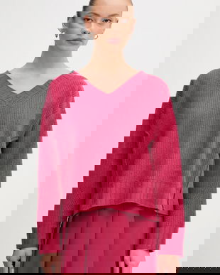 United Colors of Benetton pulover din amestec de lână culoarea roz, 126WD402Z