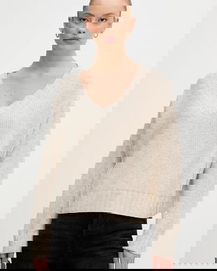 United Colors of Benetton pulover din amestec de lână culoarea bej, 126WD402Z