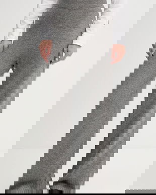 United Colors of Benetton pantaloni cu lână culoarea gri, lat, high waist, 102HDF00Z