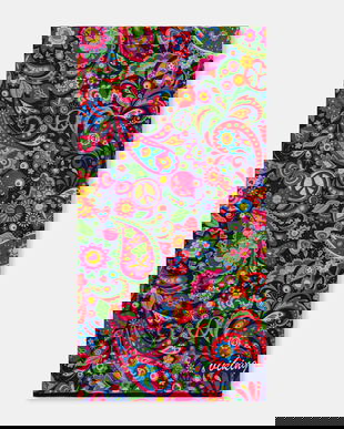 Viking fular împletit culoarea roz, cu imprimeu, 430/22/6519