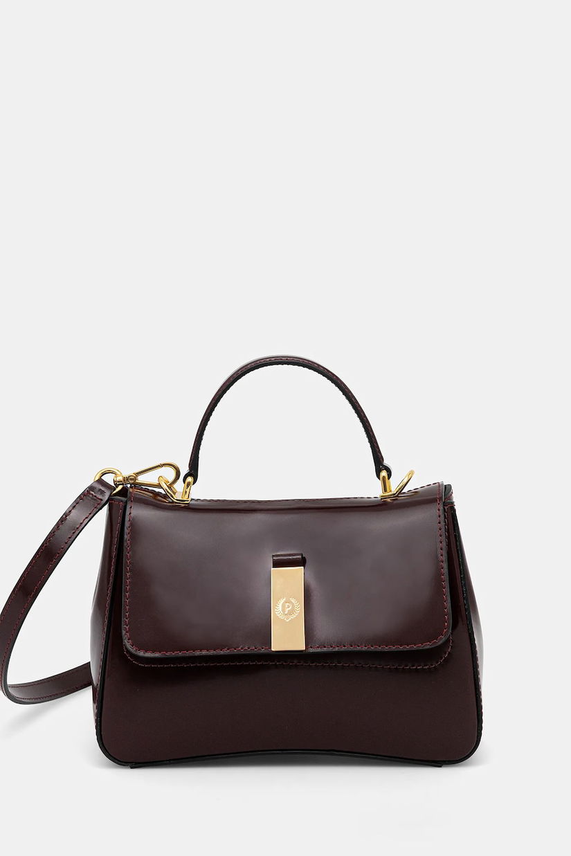 Pollini poșetă de piele culoarea bordo, PC4418PP0N QB1