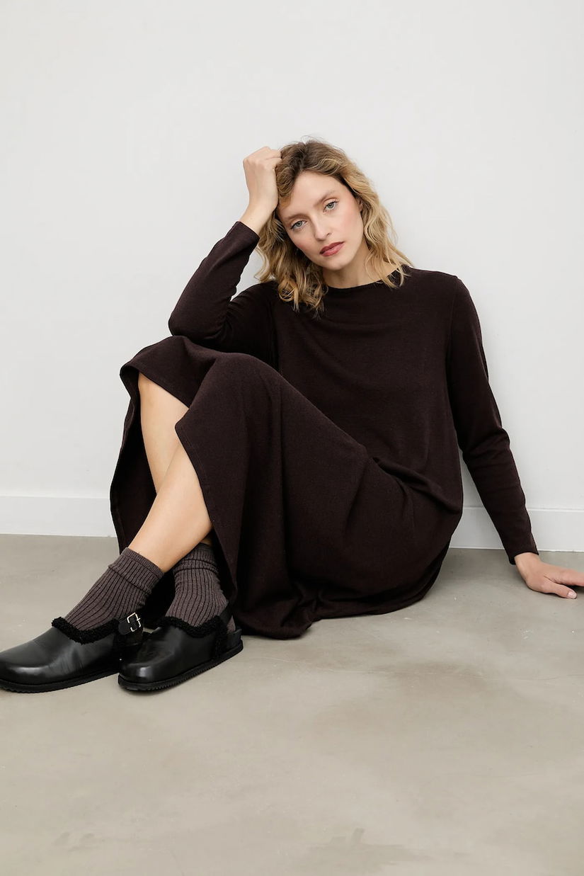 Answear.LAB rochie culoarea maro, mini, evazati