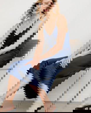 Answear.LAB rochie culoarea albastru marin, maxi, evazati