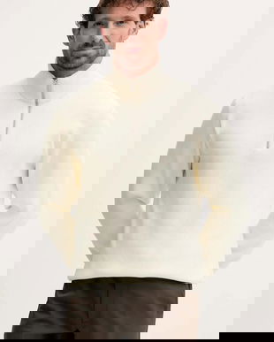 Lindbergh pulover culoarea bej, cu turtleneck, 30-804030