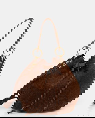 Answear Lab geanta de mana din piele intoarsa culoarea maro