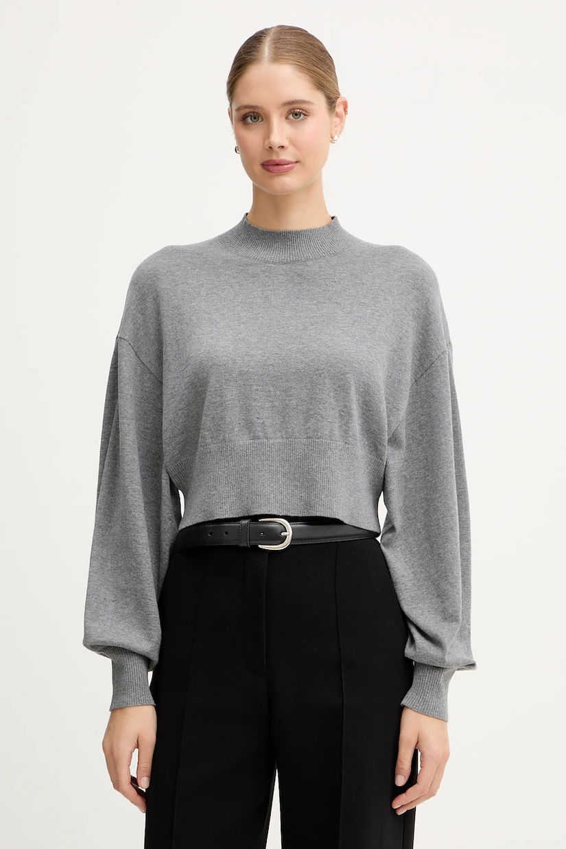 United Colors of Benetton pulover din amestec de lână culoarea gri, light, cu turtleneck, 1Y6SD2041