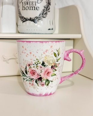 Cana decorata cu trandafiri