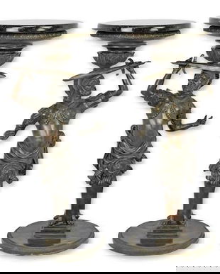 Set doua gheridoane din bronz cu blat marmura