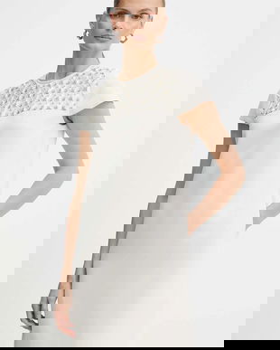 Luisa Spagnoli rochie culoarea bej, mini, drept, 542412