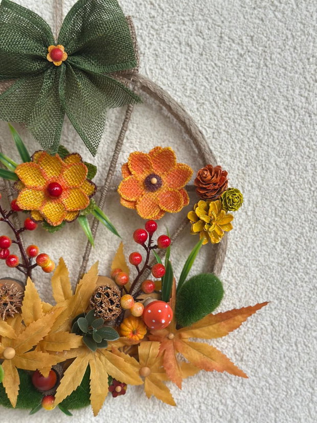 Coronita handmade cu motive de toamna