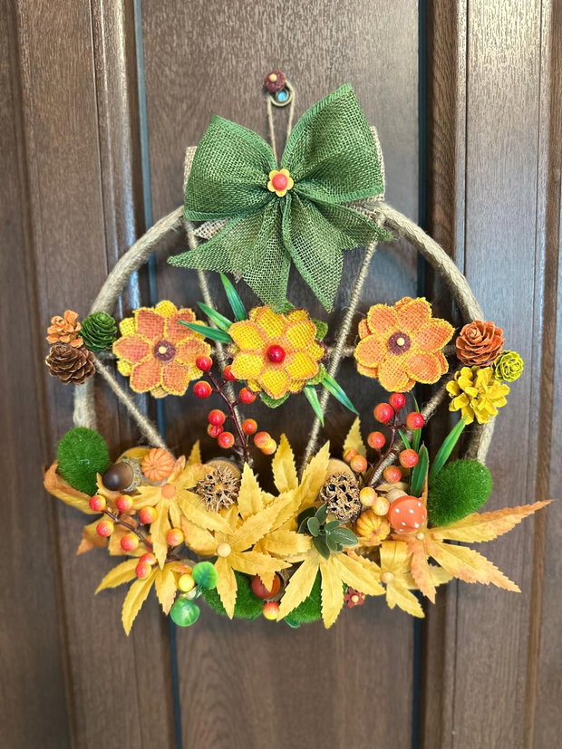 Coronita handmade cu motive de toamna