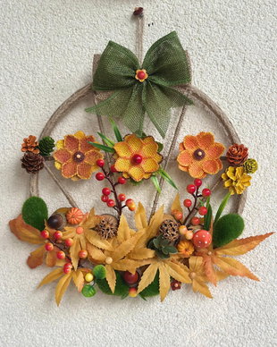 Coronita handmade cu motive de toamna