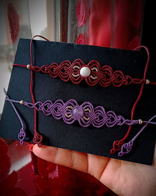Colier choker micromacrame cu cristal natural