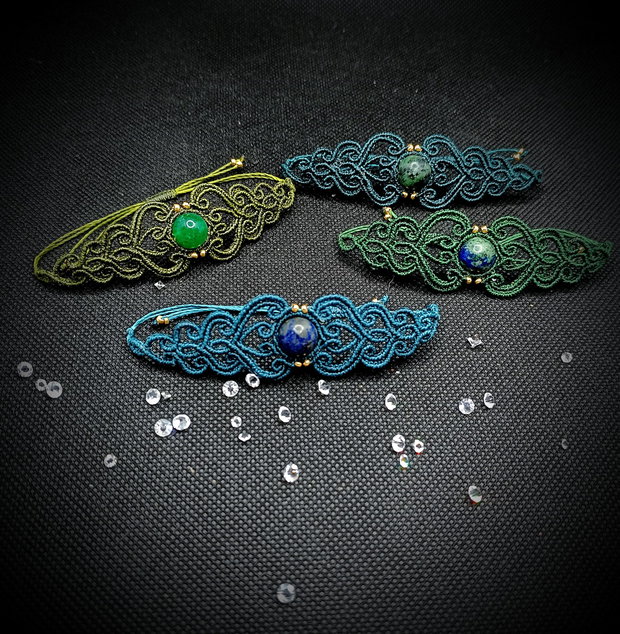 Brățară handmade micromacrame cu piatra naturala