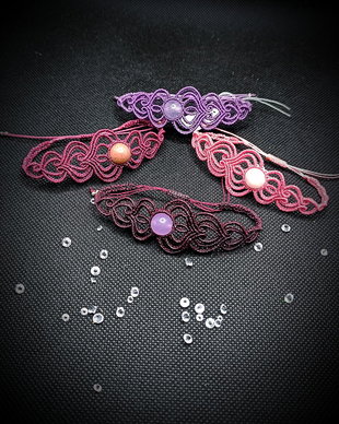 Brățară micromacrame cu cristal natural