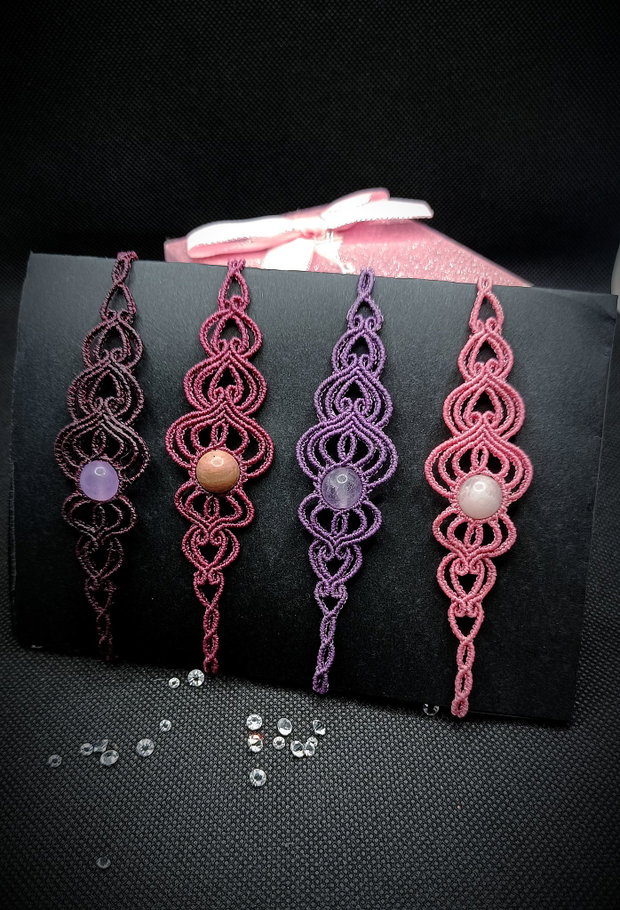 Brățară micromacrame cu cristal natural