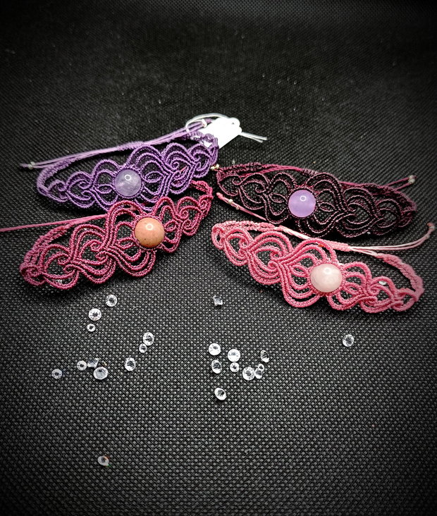 Brățară micromacrame cu cristal natural