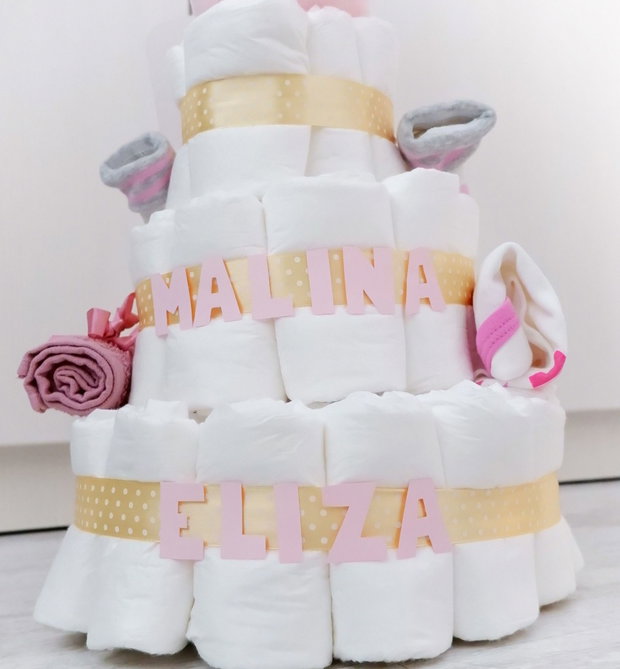 Tort scutece fetita ursulet roz